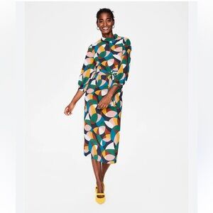Boden Multicolor Geometric Midi Dress